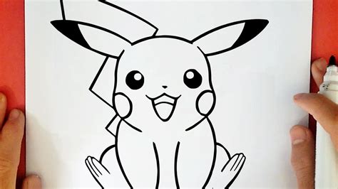 Como desenhar o PIKACHU Pokémon fofo e fácil Desenhos。